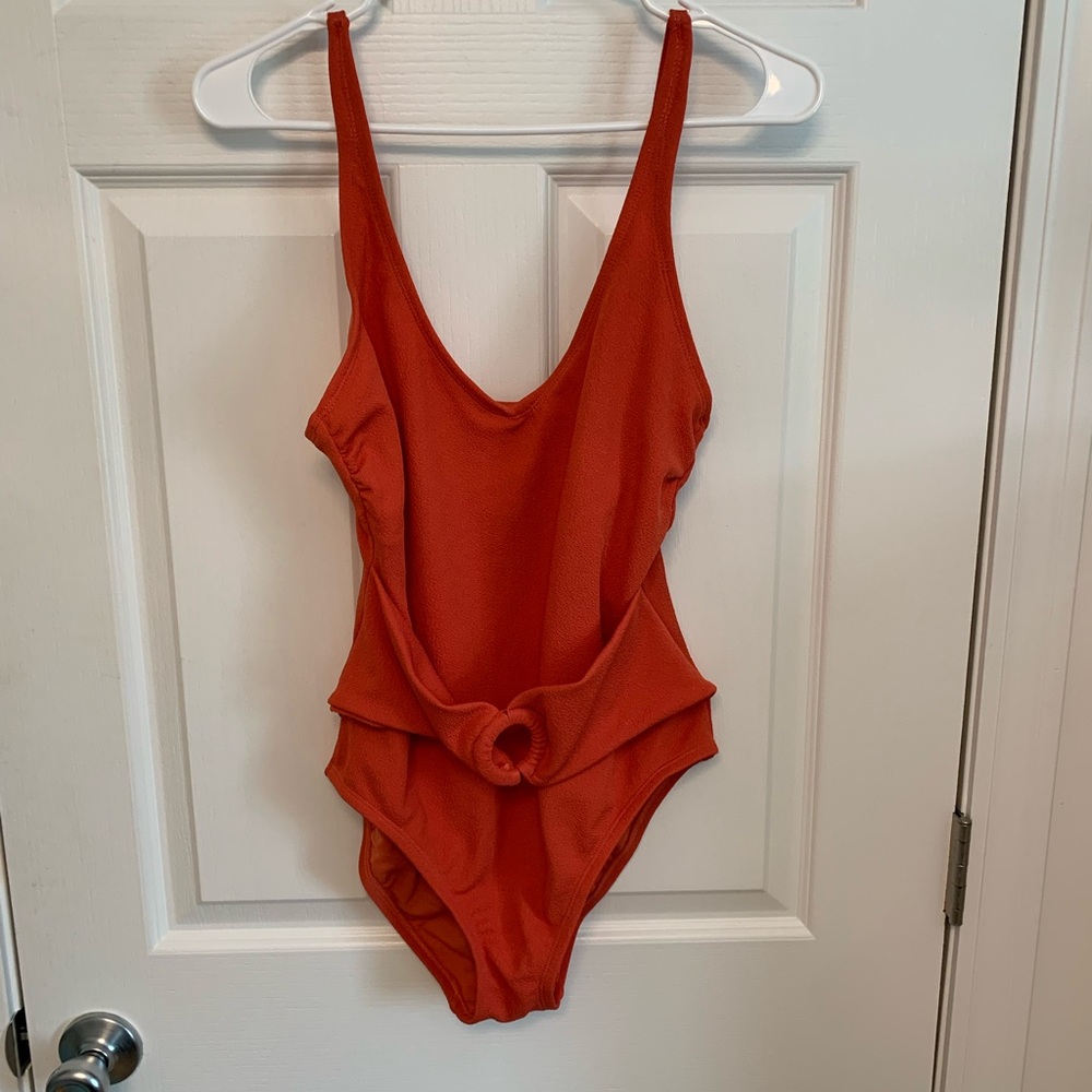 Ellen Tracy Bright Orange/Red One-Piece Swimsuit. Size 12